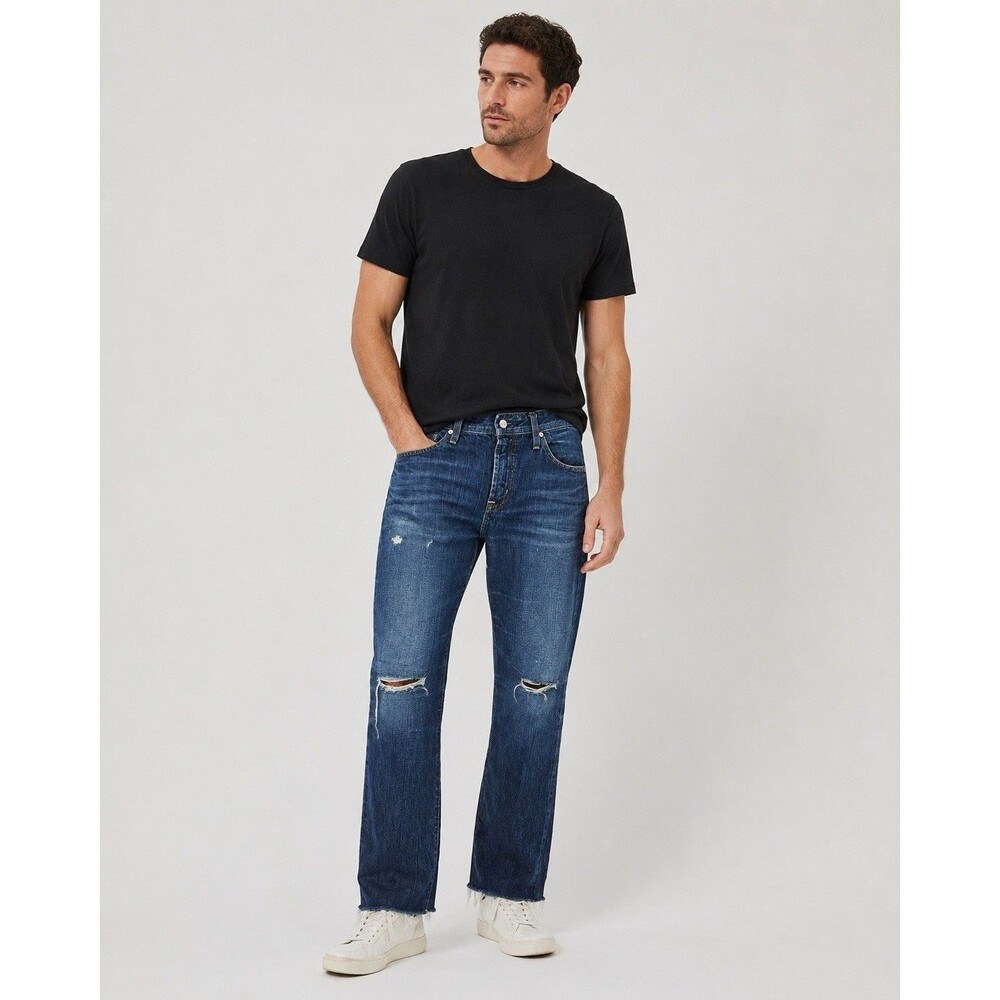 AG Protege Straight Leg Jeans 33x30 Distressed Raw Hem Mens Americana Western